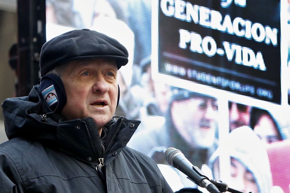 Cardinal Blase Cupich speaks during Chicago's March for Life Jan. 14. (CNS/Chicago Catholic/Karen Callaway)