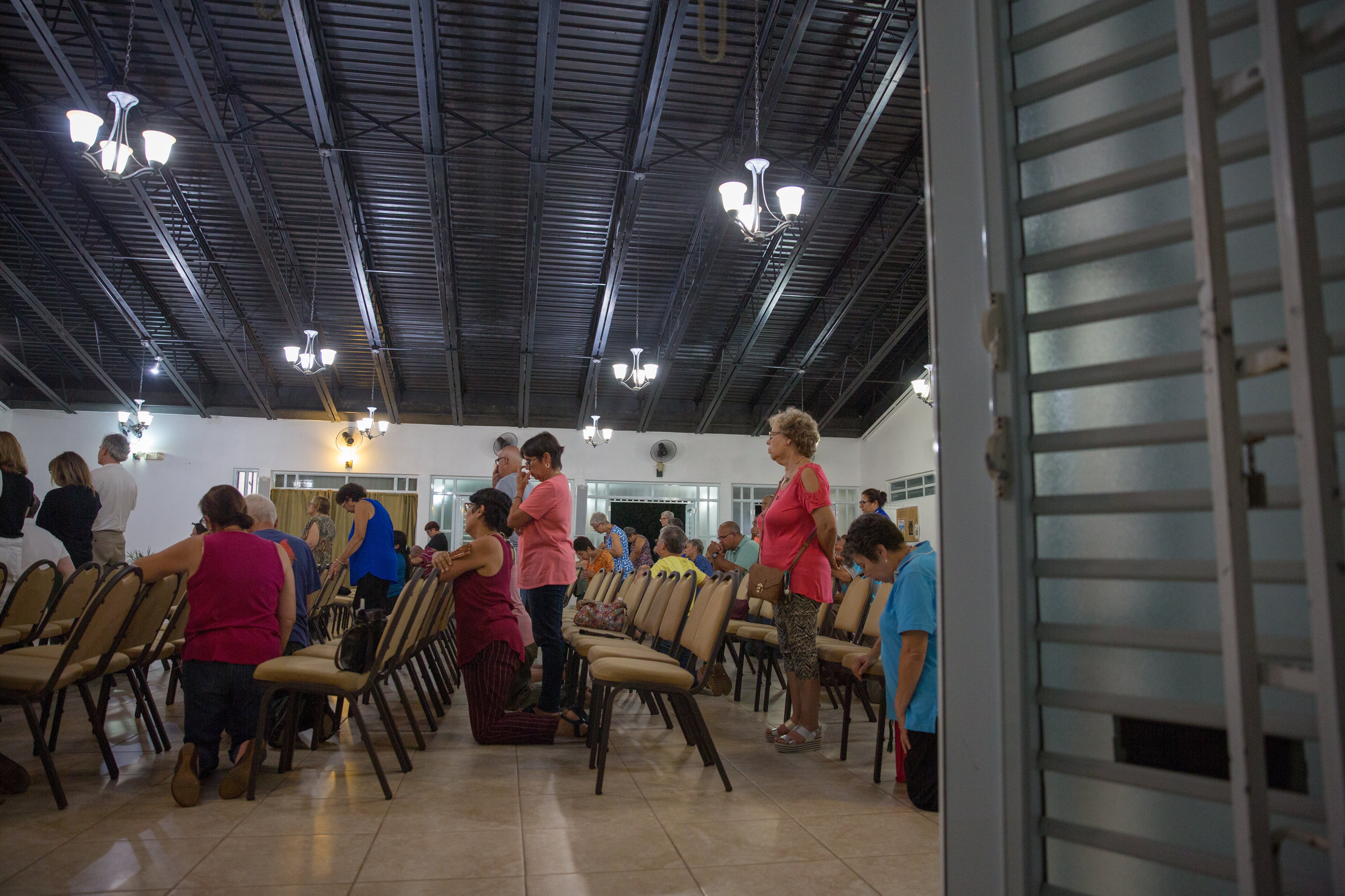 In the Diocese of Arecibo, Puerto Rico, parishioners celebrate Mass at Our Lady of Fatima May 13, 2019. (CNS photo/Rich Kalonick, Catholic Extension)