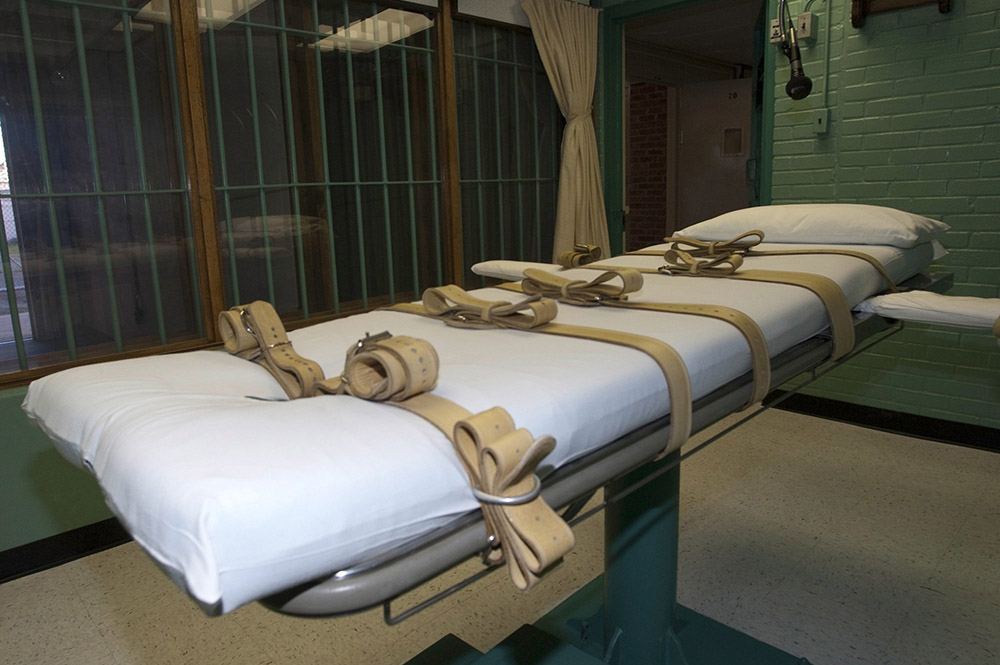 The death chamber table is seen in 2010 at the state penitentiary in Huntsville, Texas. (CNS/Texas Department of Criminal Justice handout via Reuters/Courtesy of Jenevieve Robbins)