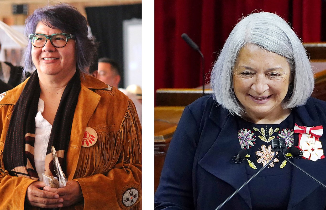 A combination photo shows RoseAnne Archibald, the new national chief of the Assembly of First Nations in Canada, and Mary Simon, the new governor general of Canada. (CNS photo/Laura Barrios, Anishinabek Nation, and Sean Kilpatrick, pool via Reuters) Edito