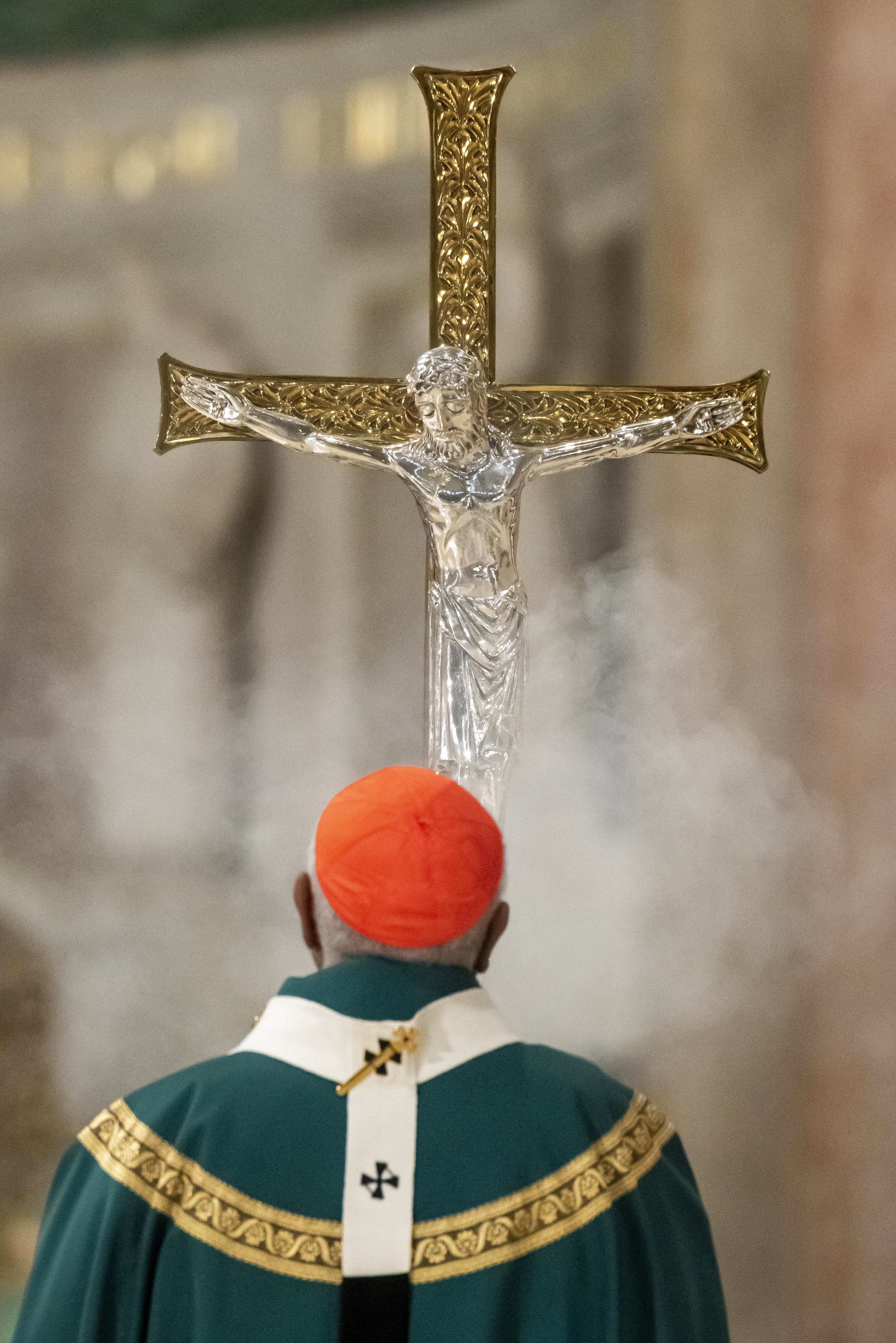 Washington Cardinal Wilton D. Gregory celebrates the closing Mass commemorating the 100th anniversary of the placing of the foundation stone of the Basilica of the National Shrine of the Immaculate Conception in Washington Sept. 12, 2021. (CNS photo/Matth