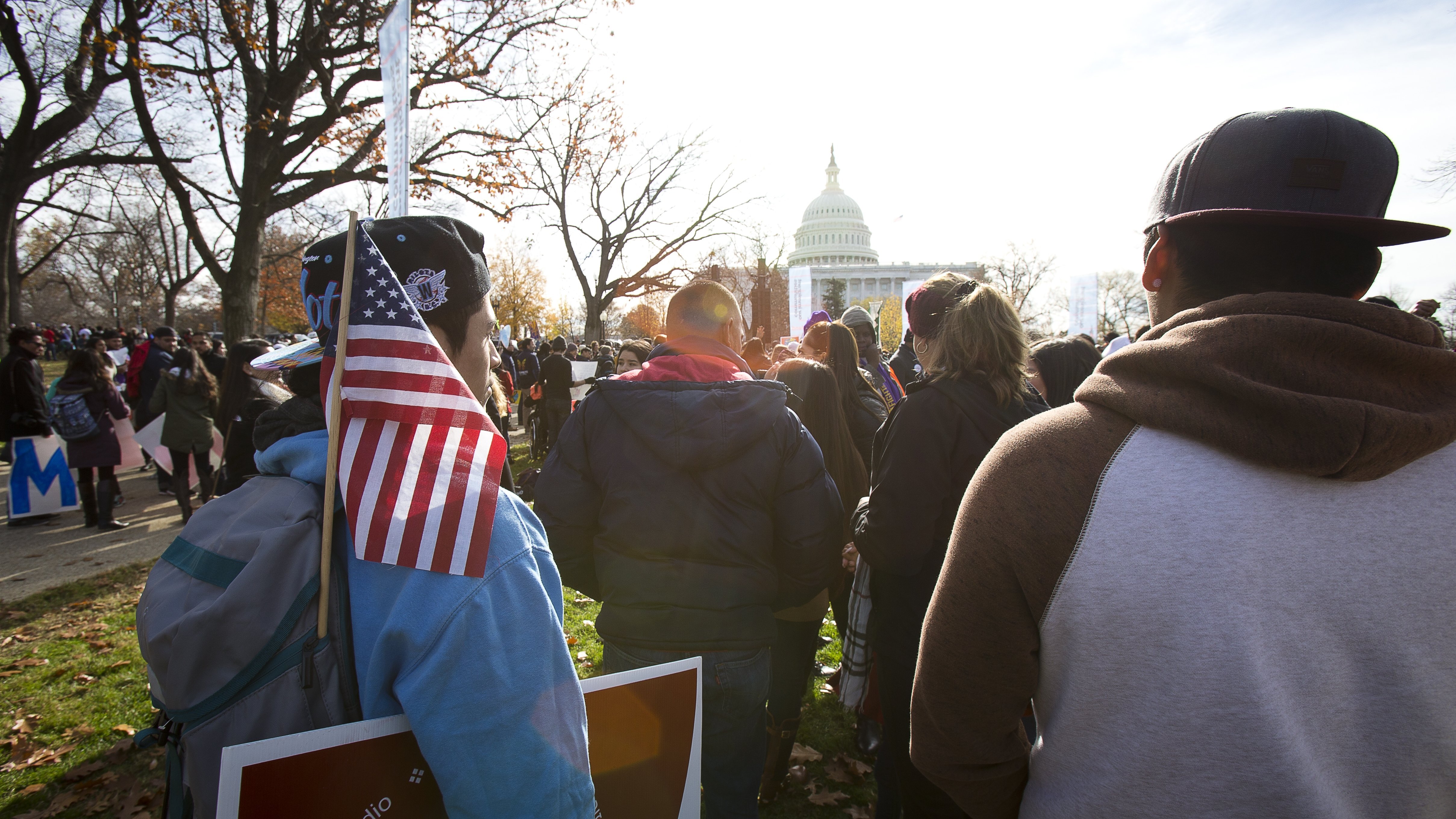 Supporters of comprehensive immigration reform gather near the U.S. Capitol in Washington Dec. 6, 2017. (CNS photo/Tyler Orsburn)