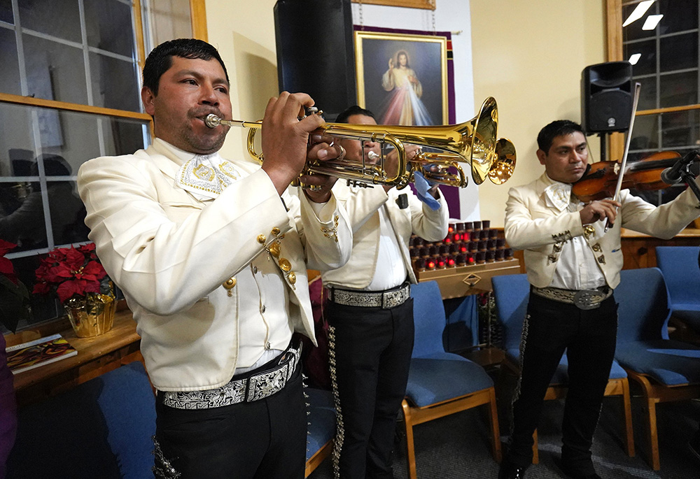 A mariachi band plays music during a Spanish-language Mass marking the feast of Our Lady of Guadalupe at Resurrection Church Dec. 12, 2021, in Farmingville, New York. (CNS/Gregory A. Shemitz)