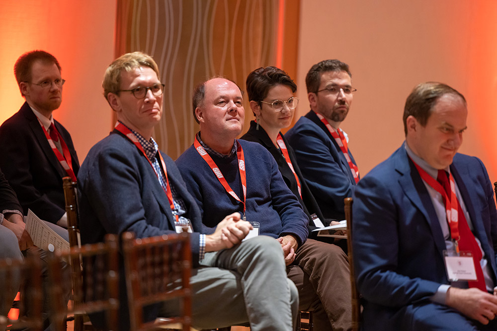 Susan Reynolds, seen in the second row, second from right, attends the conference on Vatican II and Catholic higher education at Sacred Heart University Oct. 13 in Fairfield, Connecticut. (Sacred Heart University/Chris Zajac)