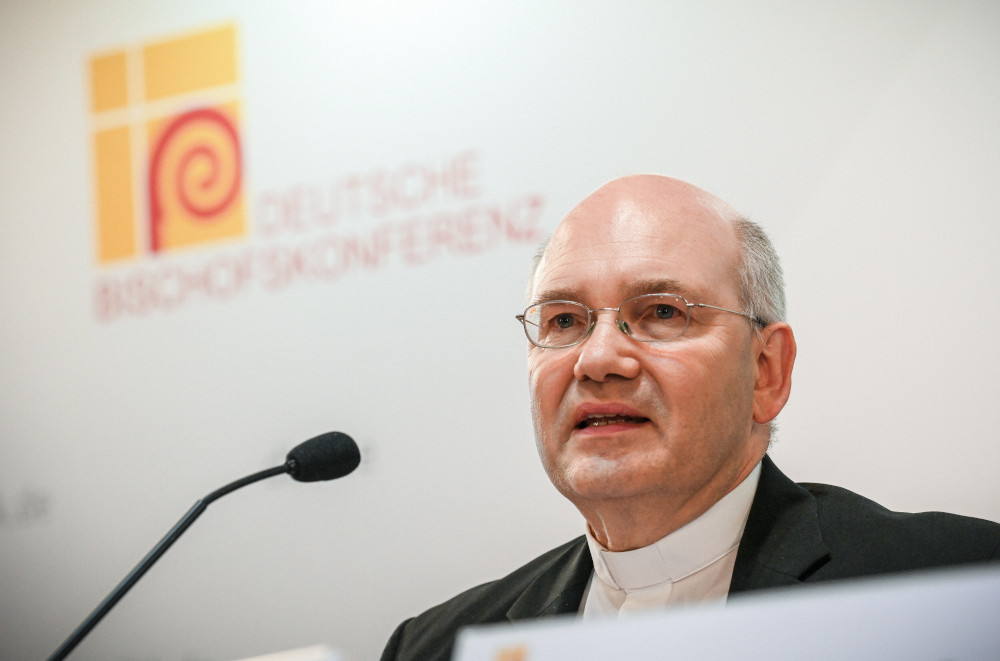 German Bishop Helmut Dieser of Aachen speaks during a news conference in Fulda Sept. 28, 2022. Bishop Dieser is pleading for the Catholic Church to take a new perspective on sexuality.