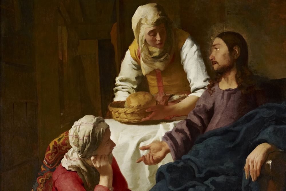 A portion of "Christ in the House of Martha and Mary" by Johannes Vermeer circa 1665 (Wikimedia Commons/Google Cultural Institute)