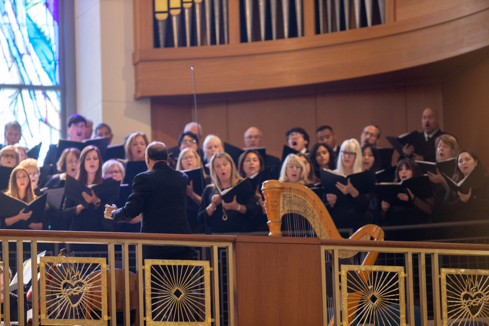 The Archdiocese of Galveston-Houston choir performs during a Sept. 29, 2022, Mass at the Co-Cathedral of the Sacred Heart in Houston. (CNS/Texas Catholic Herald/James Ramos)