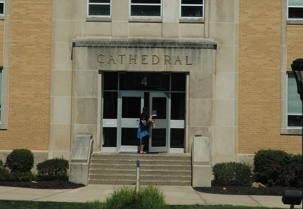 Cathedral High School in Indianapolis is seen in this 2018 file photo. In 2022, the Indiana Supreme Court ruled against a lawsuit filed by a teacher who was fired from his job at the school because he was in a same-sex marriage. (CNS/The Criterion/John Shaughnessy)