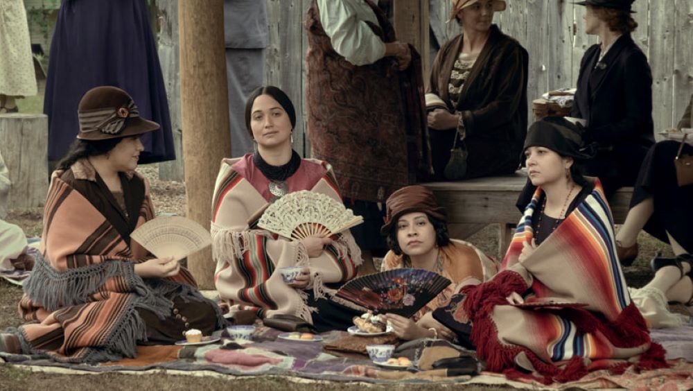 The cast of Martin Scorsese's "Killers of the Flower Moon" includes, from left, JaNae Collins, Lily Gladstone, Cara Jade Myers and Jillian Dion. (AppleTV+)