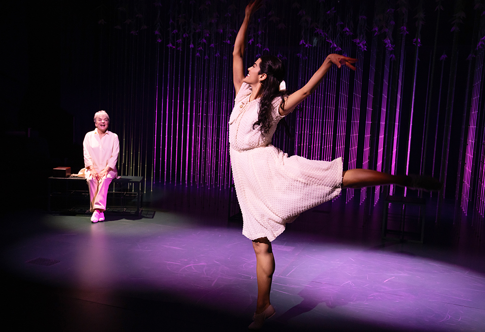 Priscilla Lopez and Kalyn West perform as Older and Younger Anuncia in "The Gardens of Anuncia." (Courtesy of Lincoln Center for the Performing Arts/Julieta Cervantes)