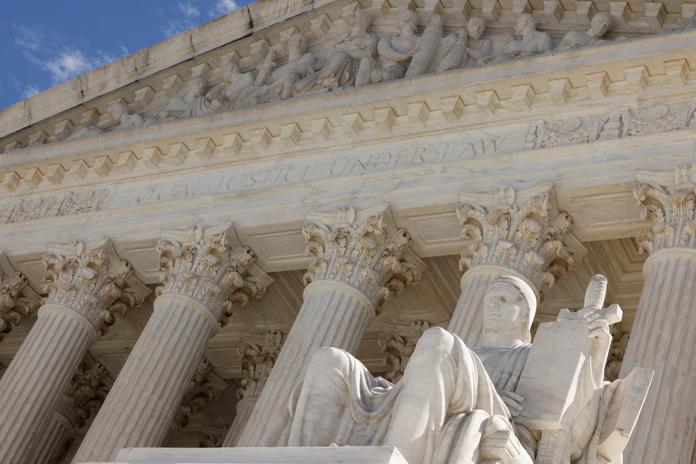 Carved facade of Supreme Court building