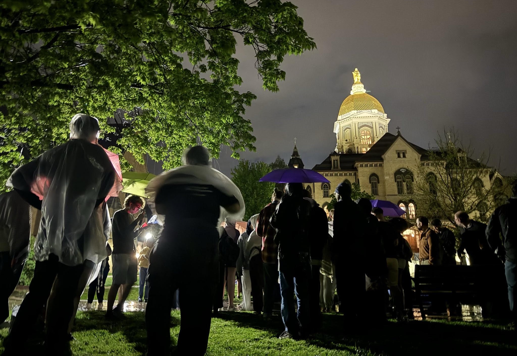 Protesters at Notre Dame