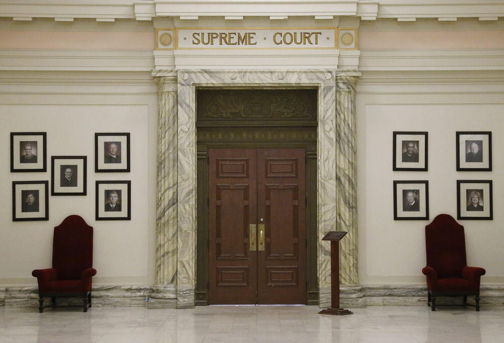 Large doorway in marble hall