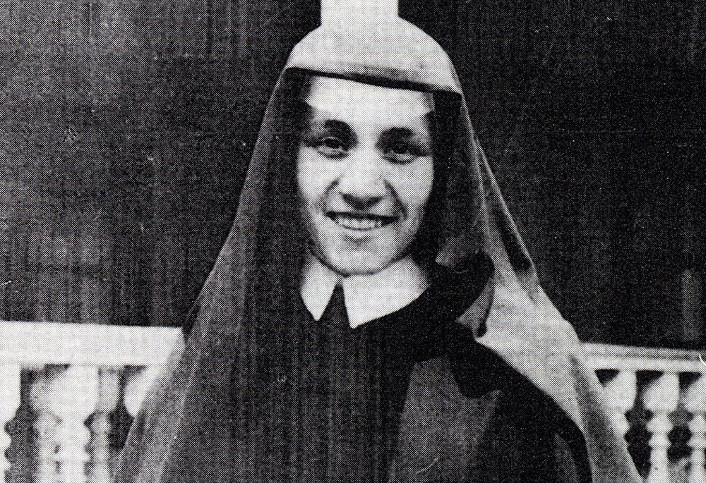 Sister Teresa, later to become Mother Teresa of Calcutta in India, is pictured as a member of the Sisters of Loretto. This photo was taken in the mid-1940s. (CNS/Courtesy of Missionaries of Charity)