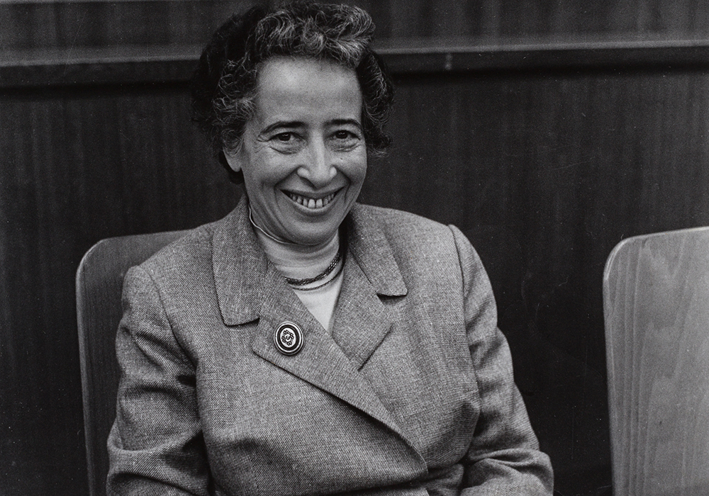 German philosopher Hannah Arendt is pictured in 1958 at the Kulturkritikerkongress (Cultural Critics Congress). (Wikimedia Commons/Barbara Niggl Radloff, CC BY-SA 4.0)