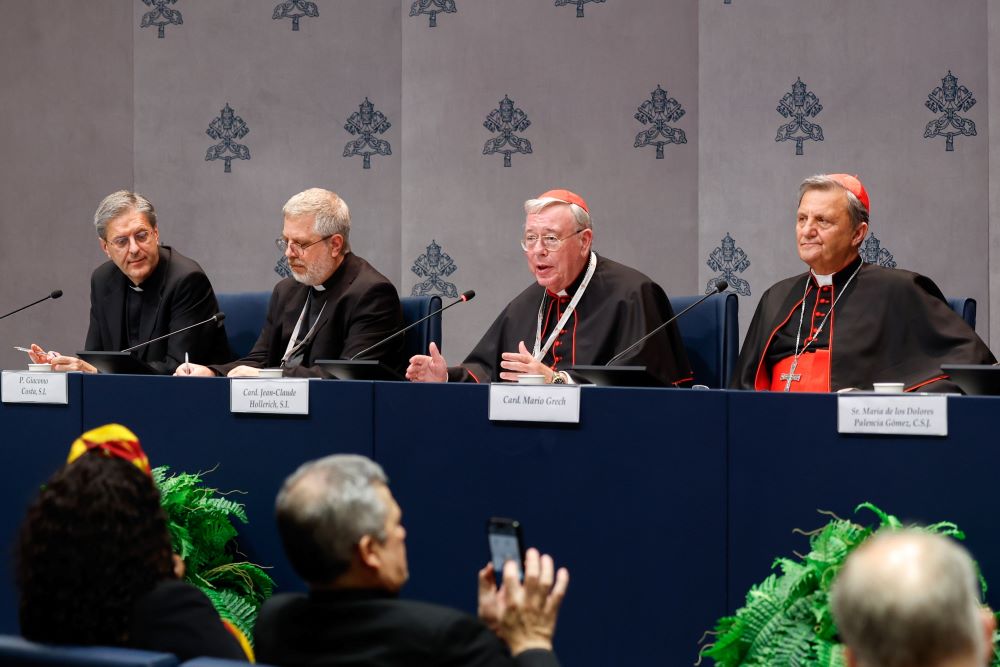 Members of the General Secretariat of the Synod attend a news conference at the Vatican Oct. 26. 