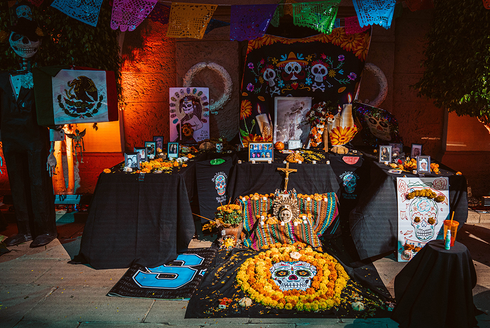 A Día de los Muertos altar is seen at Calvary Cemetery in Los Angeles Nov. 1, 2020. (CNS/Courtesy of Archdiocese of Los Angeles/Colton Machado)