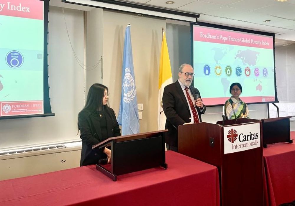 Researchers present the 2024 Fordham Francis Index at the United Nations Church Center in New York on Nov. 15. 