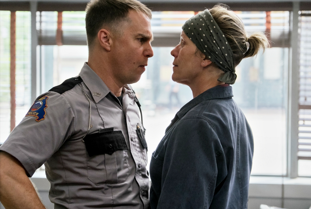 Sam Rockwell and Frances McDormand in the film "Three Billboards Outside Ebbing, Missouri" (Fox Searchlight/Merrick Morton)