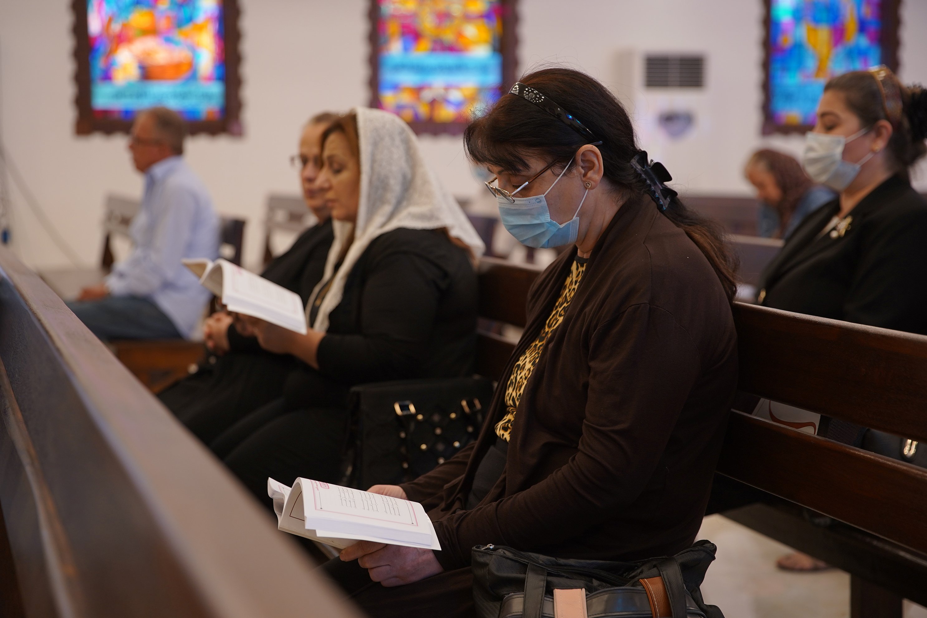 People attend Mass at a church in Mosul, Iraq, Nov. 1. (CNS/Reuters/Abdullah Rashid)