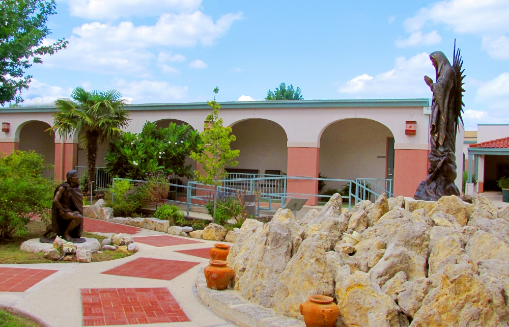 A shrine to Our Lady of Guadalupe is seen on the campus of the Mexican American Catholic College in San Antonio. (Courtesy of MACC)