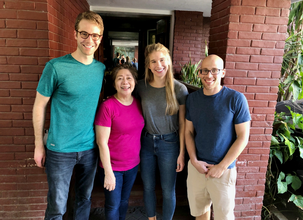 Fordham students Brian Harper, Kelly Cannon and Alex Zakrzewski with Mary Jane Ortega (second from left), former mayor of San Fernando, Philippines (Courtesy of Brian Harper)