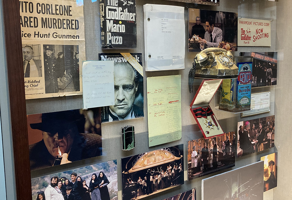 A display of artifacts from "The Godfather" at the Francis Ford Coppola Winery in Sonoma County, California (Courtesy of Sr. Rose Pacatte)