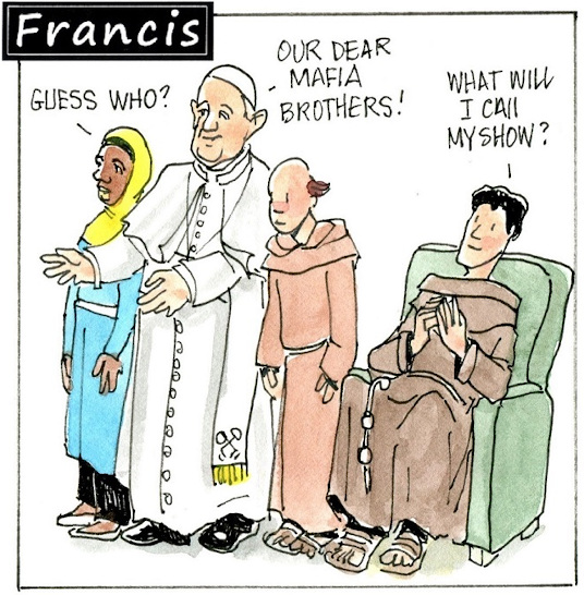 Francis, the comic strip: Francis finds a new gig for Brother Fabio.