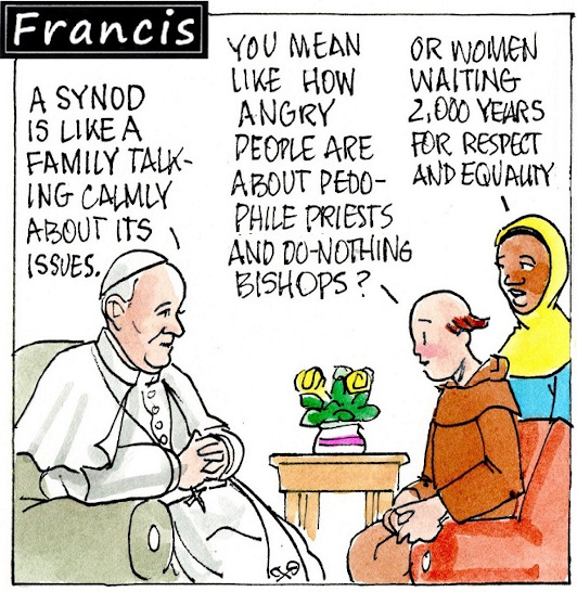 Francis, the comic strip: Francis, Gabby and Brother Leo discuss what a synod means for the church.