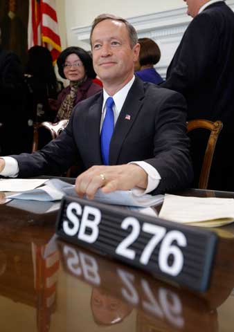 Gov. Martin O’Malley after signing a bill abolishing capital punishment in Maryland during a ceremony in Annapolis May 2, 2013 (AP Photo/Patrick Semansky)