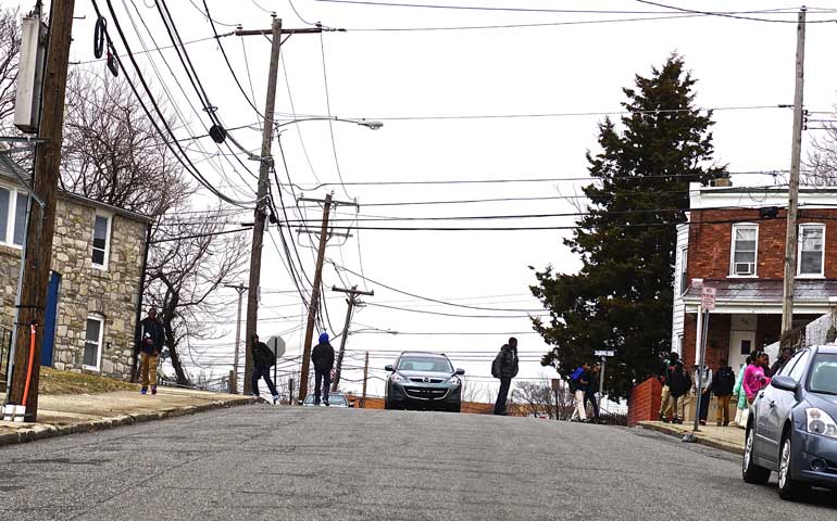 Middle schoolers in the William Penn School District after school in Darby, Pa. (NCR photo/Vinnie Rotondaro)