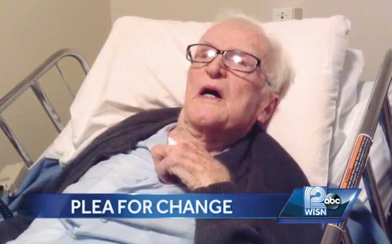 A screencap of Jesuit Fr. William Brennan's video on the website of WISN-TV in Milwaukee