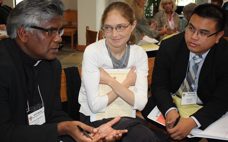 Delegates take part in a discussion during the San Diego diocese's synod focused on marriage and family life. (Courtesy of the San Diego diocese)