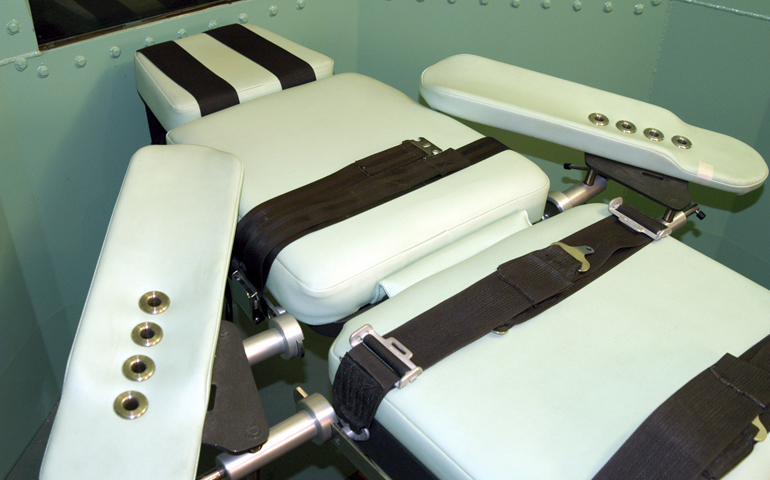 This undated photograph shows a close-up of the table where executions are carried out by lethal injection at San Quentin State Prison in California. (CNS/courtesy of California Department of Corrections)