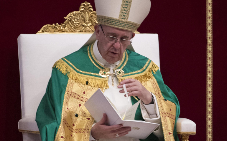 Pope Francis leads vespers for the Day of Prayer for the Care of Creation at the Vatican Sept. 1. (CNS/Maurizio Brambatti, EPA)