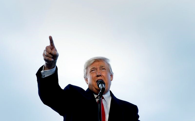 Then-presidential candidate Donald Trump attends a campaign event in Wilmington, Ohio, Nov. 4. (CNS/Carlo Allegri, Reuters)