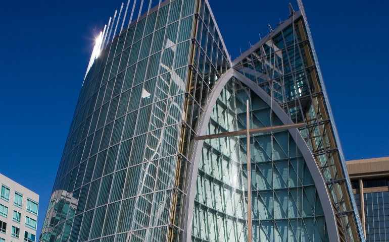 Exterior view of the Cathedral of Christ the Light in Oakland, California, dedicated in 2008, which shows a design that is" authentic for our time," according to Dr. Michael DeSanctis. (CNS photo/Greg Tarczynski)