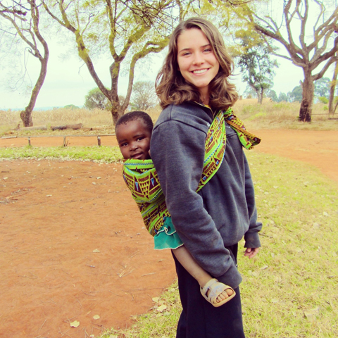 Katy Donchik with Abalee, one of her students in Pommern, Tanzania, in August 2013