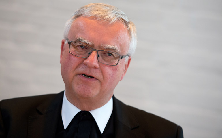 Bishop Heiner Koch of Dresden, Germany, speaks at a press conference Monday at his office following the announcement that he will be the new archbishop of Berlin. (CNS/EPA/Arno Burgi)