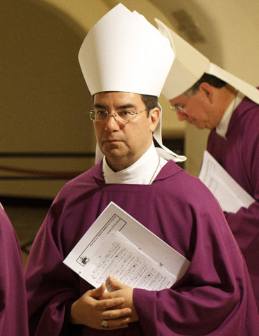 Auxiliary Bishop Oscar Cantu of San Antonio during a 2012 "ad limina" visit to the Vatican (CNS/Paul Haring)