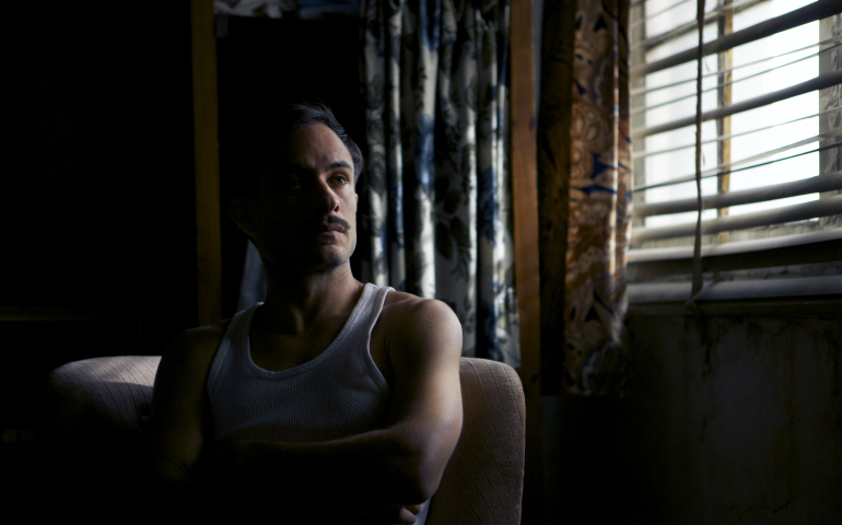 Gael García Bernal as Óscar Peluchonneau in Pablo Larraín's "Neruda." (The Orchard studio)