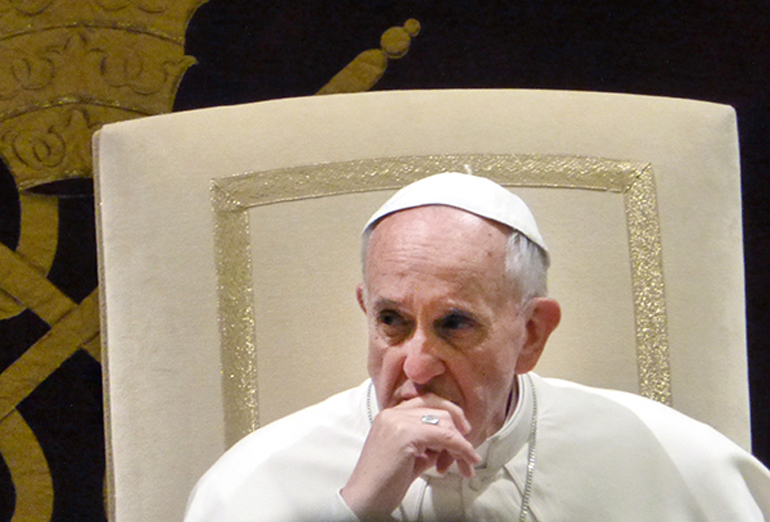 Pope Francis during a homily he delivered in Sibari, Italy, on June 21, 2014. (Creative Commons/Christoph Wagener)