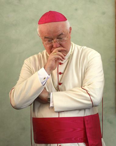 Archbishop Jozef Wesolowski, former nuncio to the Dominican Republic, during a 2011 ceremony in Santo Domingo (CNS/EPA/Orlando Barria)