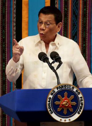 Philippine President Rodrigo Duterte delivers his State of the Nation Address at the Philippine Congress in Manila July 22, 2019. The Association of Major Religious Superiors in the Philippines appealed to Catholics to "resist the shadow of fear cast over