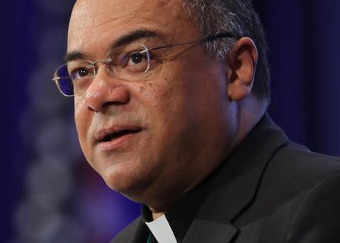 Archbishop Shelton Fabre of Louisville is pictured in a 2019 photo. (CNS photo/Bob Roller)