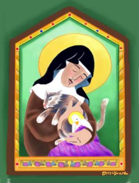 "St. Clare and Friends Taking a Cat Nap" by Oblate of St. Francis de Sales Br. Mickey McGrath (Mickey McGrath)