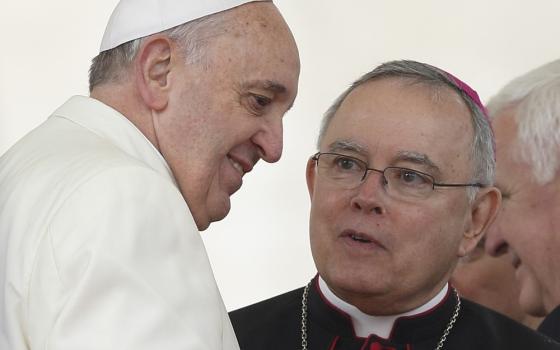 Pope Francis and Philadelphia Archbishop Charles Chaput at the Vatican in 2014 (CNS/Paul Haring)