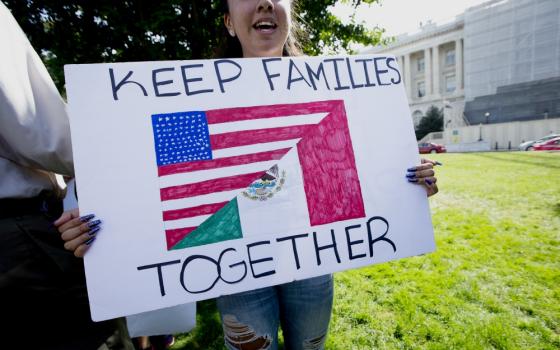 A participant at an immigration rally is seen near the U.S. Capitol in Washington Sept. 26, 2017. (CNS/Tyler Orsburn)