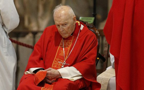 Then-Cardinal Theodore McCarrick attends a Mass April 11, 2018, in Rome. (CNS/Paul Haring)