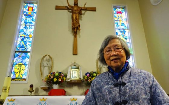 Teresa Liu poses June 15, 2019, at St. Michael Church in Hurstville in southern Sydney, Australia. Liu was imprisoned in China for 20 years because she was a member of Catholic lay organization, the Legion of Mary. (CNS photo/Catherine Sheehan)